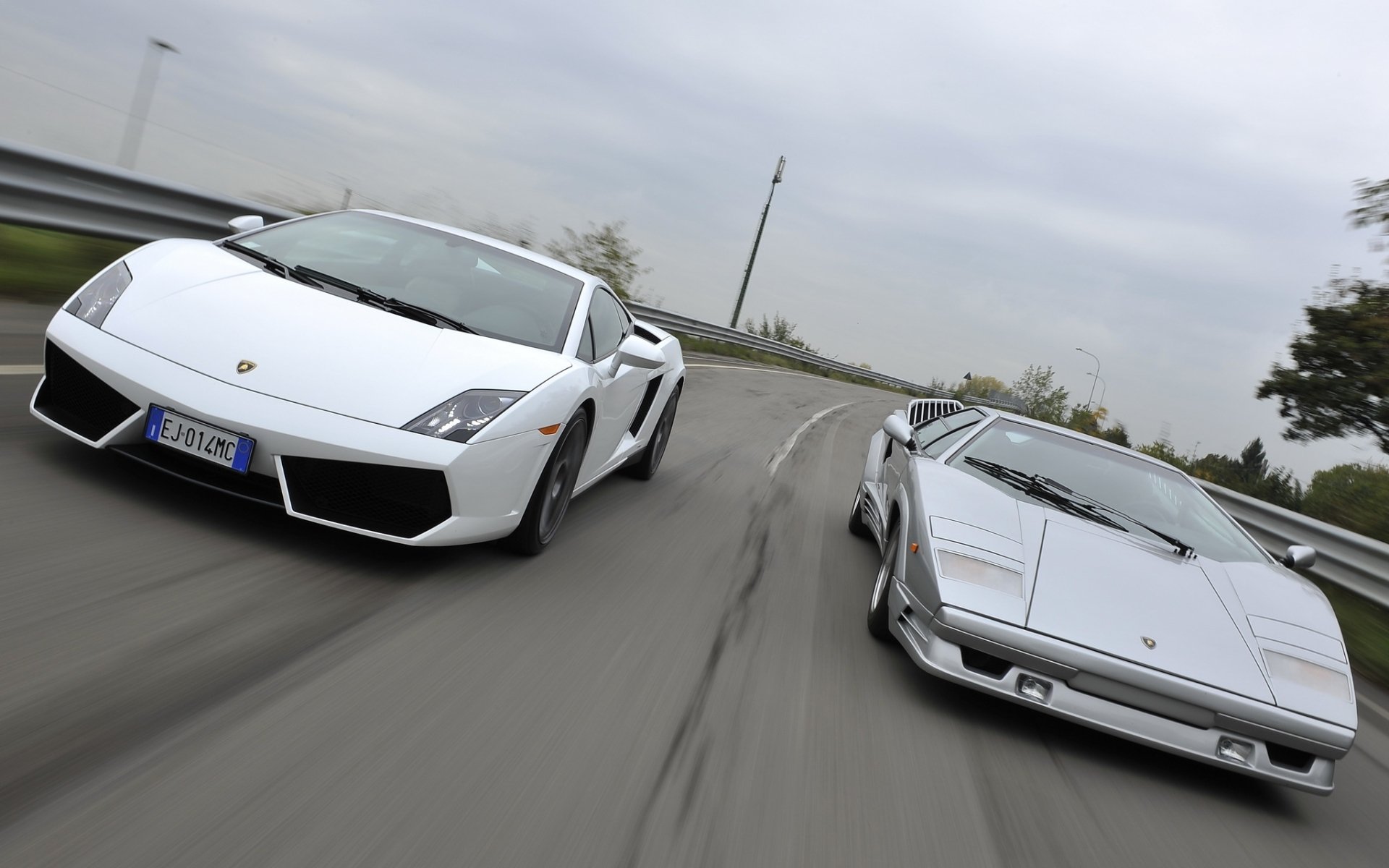 lamborghini countach and gallardo lamborghini countach gallardo supercars road front