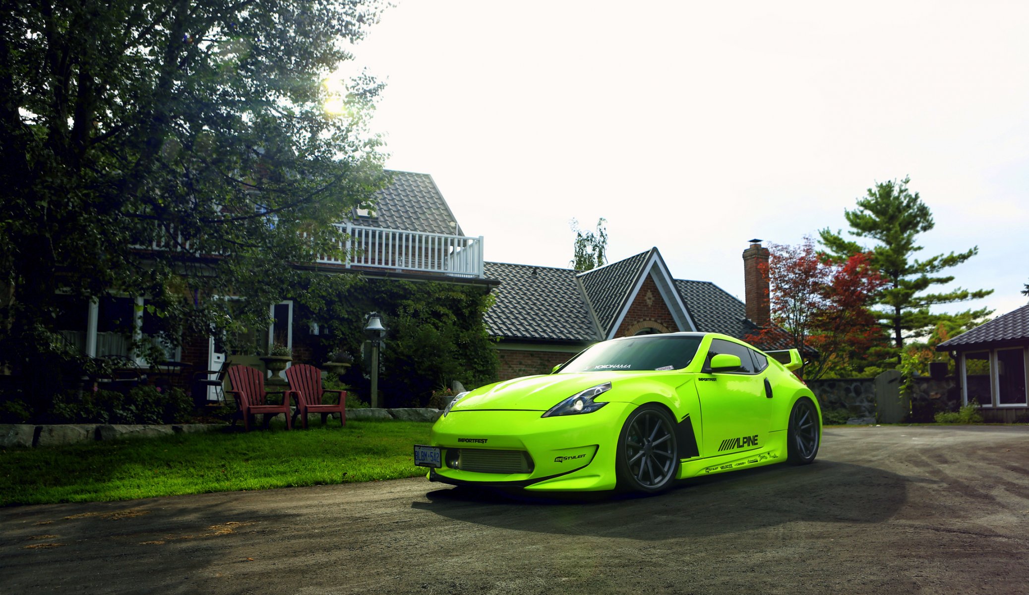 nissan 370z verde fossen ruote messa a punto anteriore