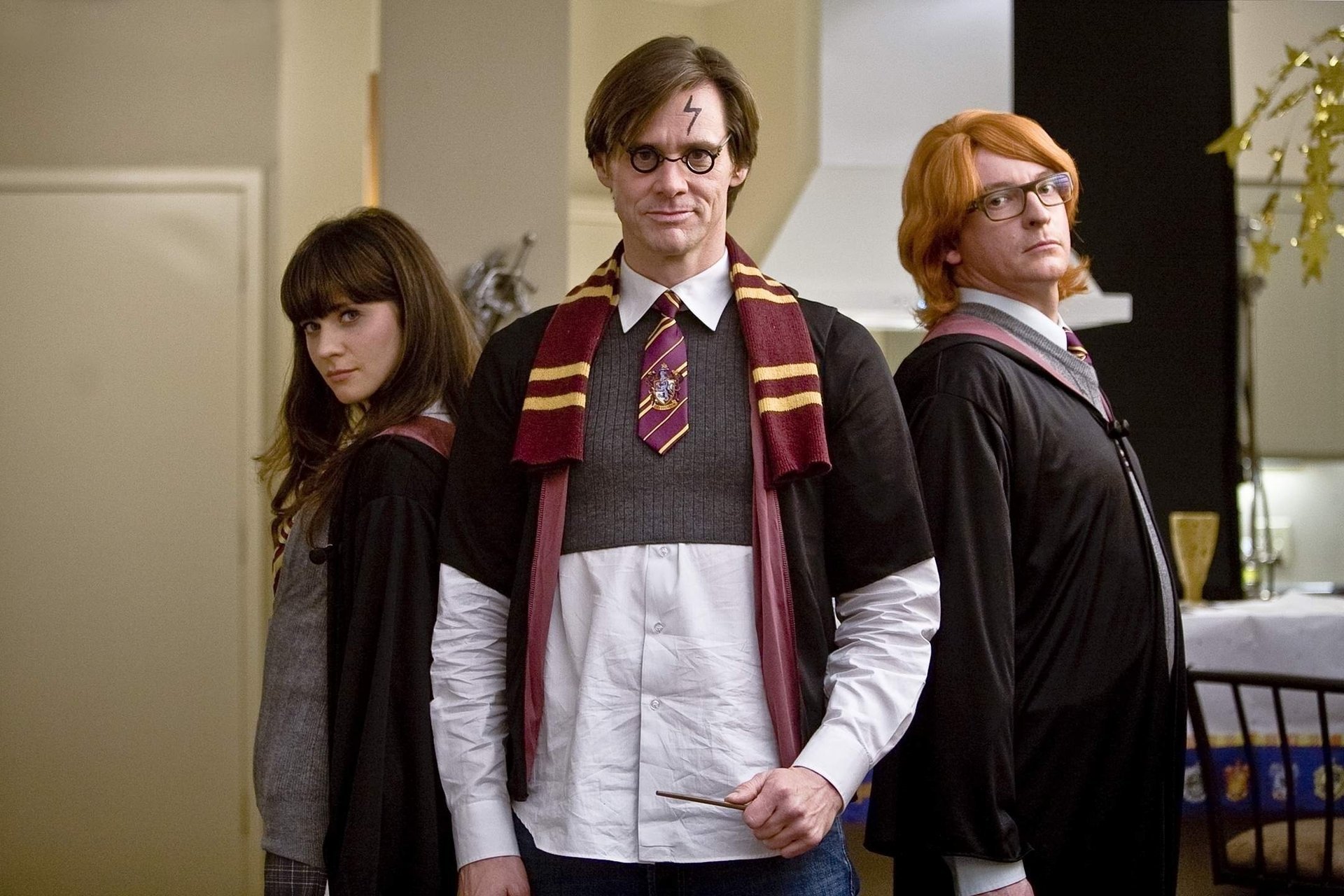 harry potter yes man dis toujours oui jim carrey jim carrey cicatrice parodie collectif personnes hommes acteurs de cinéma films films filles femmes brunes yeux lunettes regard