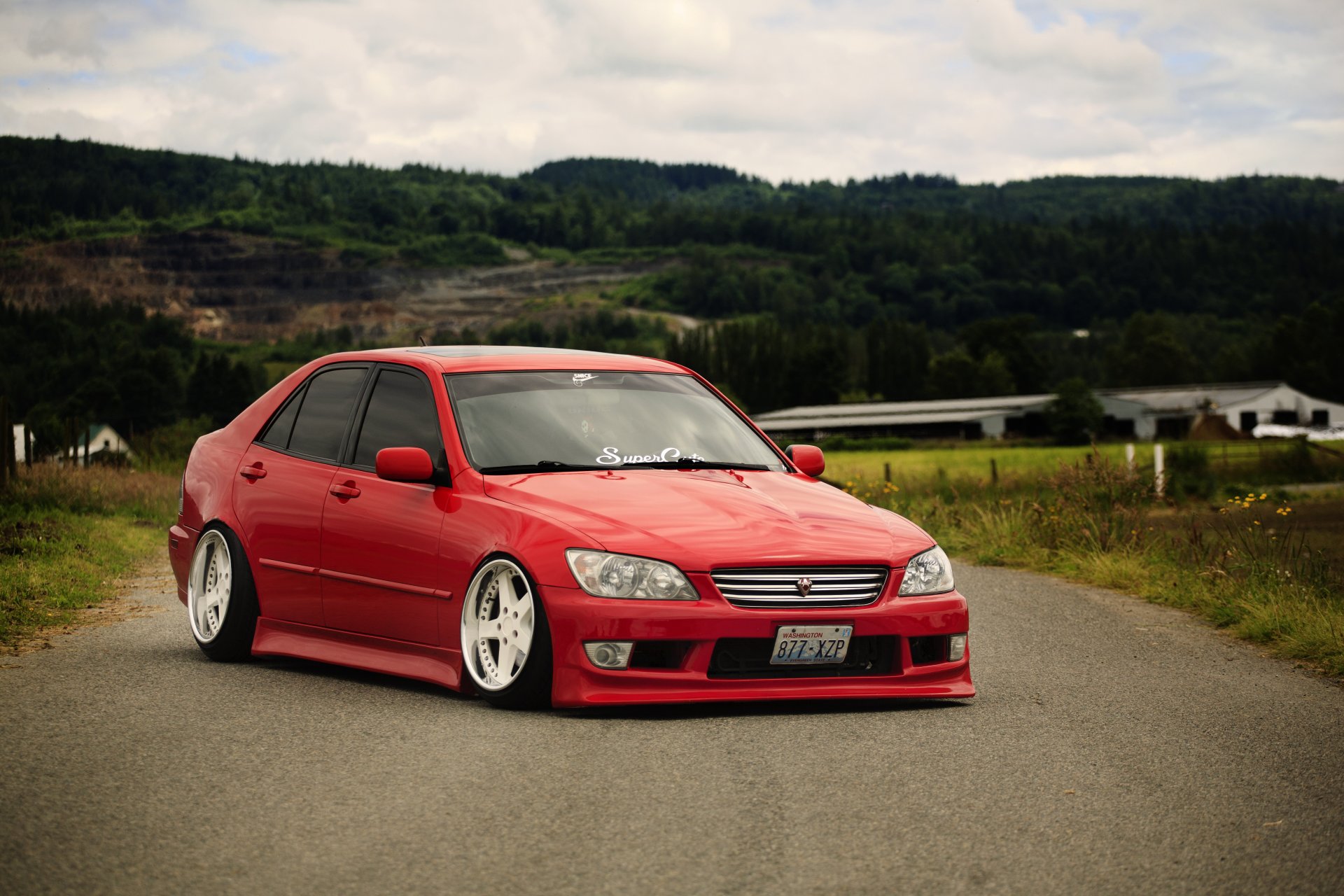 toyota altezza jdm japonia samochód tuning czerwony toyota altezza czerwony