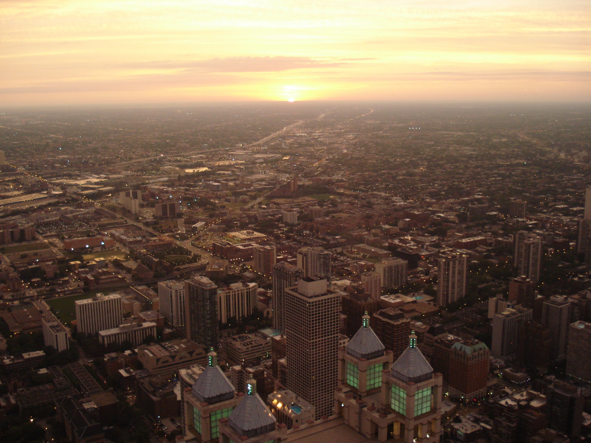 chicago illinois zachód słońca