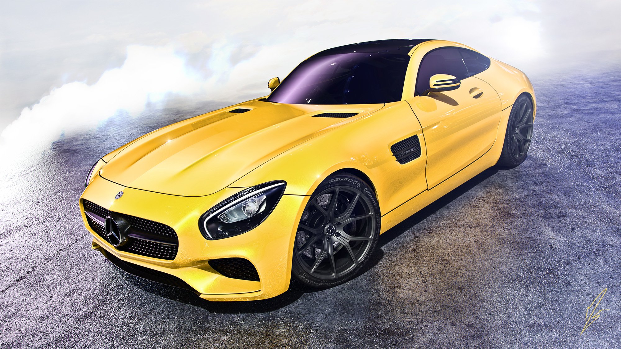 mercedes amg gt auto gelb