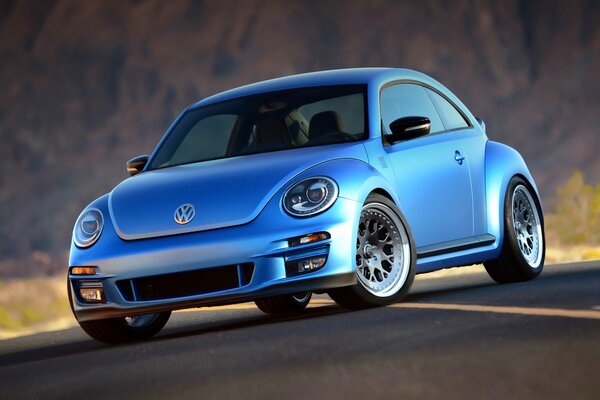 Volkswagen Beetle blue turbo