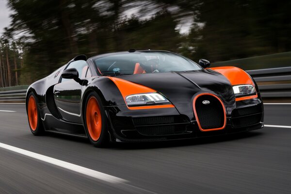 Supercar Bugatti no hay límite de velocidad!