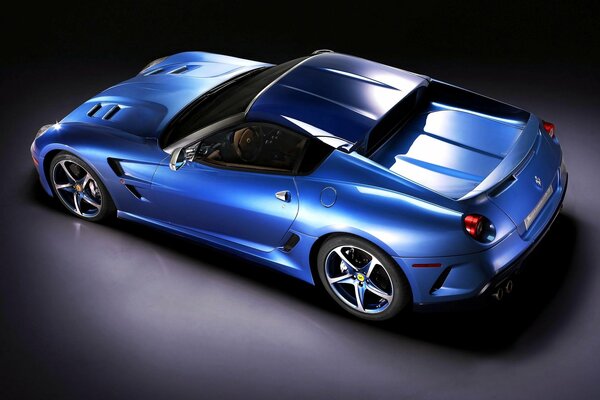 Blue Ferrari sports car car