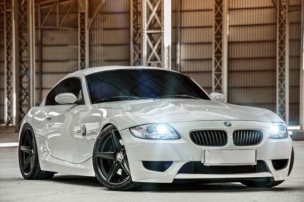 Matte black tinted white bmw