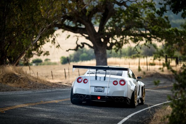 Nissan gt-r suprématie sur la vitesse des fusées plus rapides dans les rayons des roues