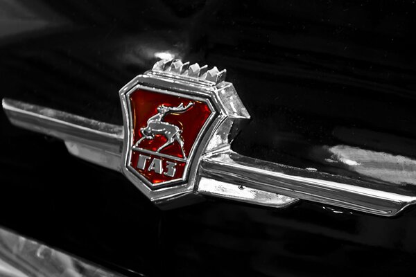 The emblem of the classic GAZ car