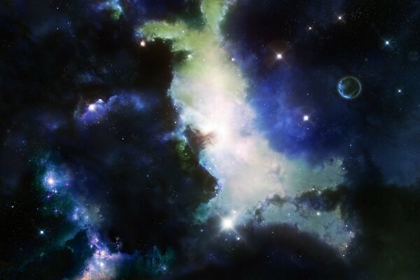 Бесконечность звёздной галактики в космическом пространстве