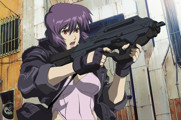 Девушка аниме с оружием