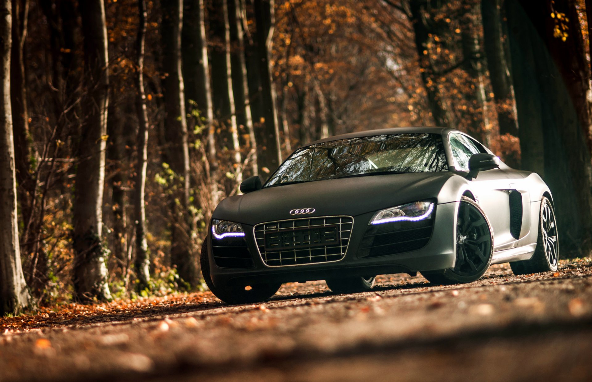 audi r8 v10 black front audi sports car