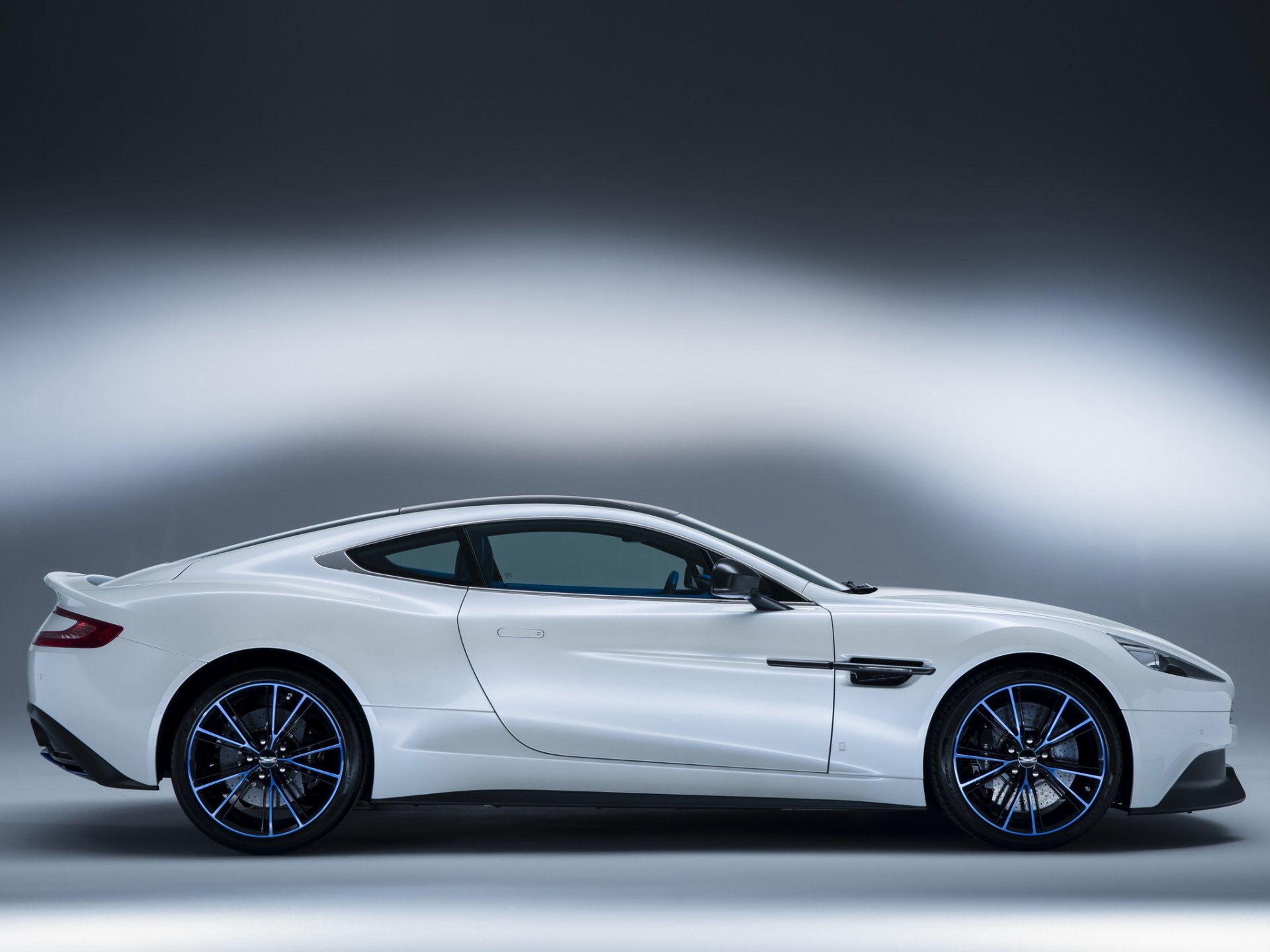 aston martin vanquish q a side view car white