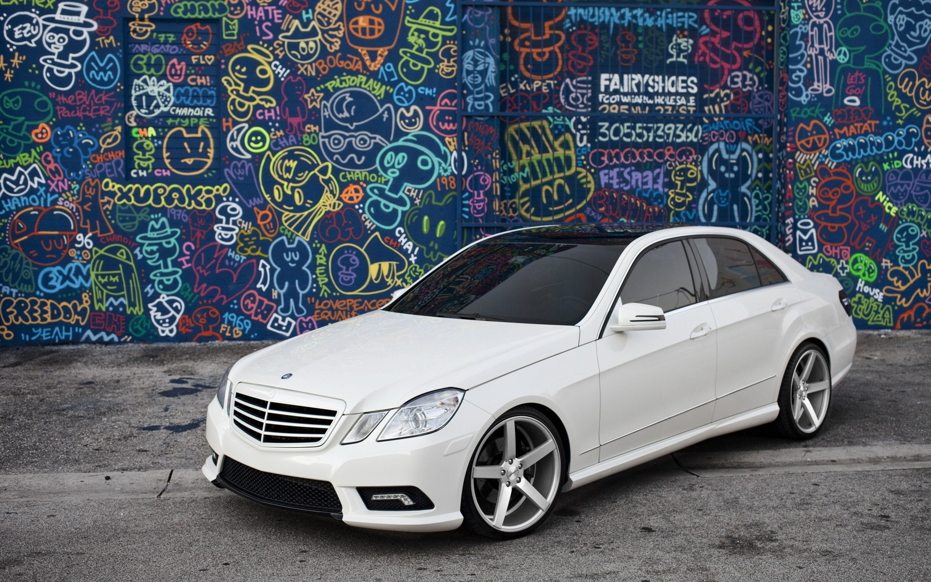 teinte tuning graffiti avant mercedes blanc