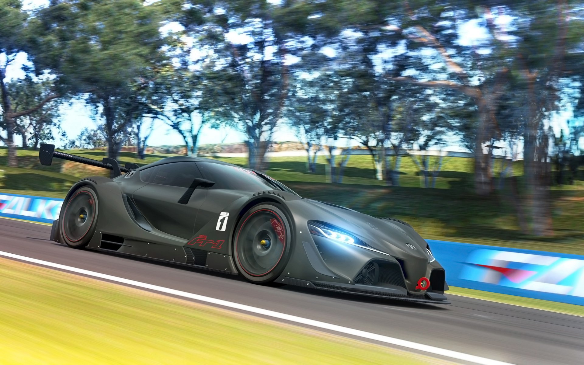 toyota ft-1 concetto auto rendering corsa in movimento gran turismo