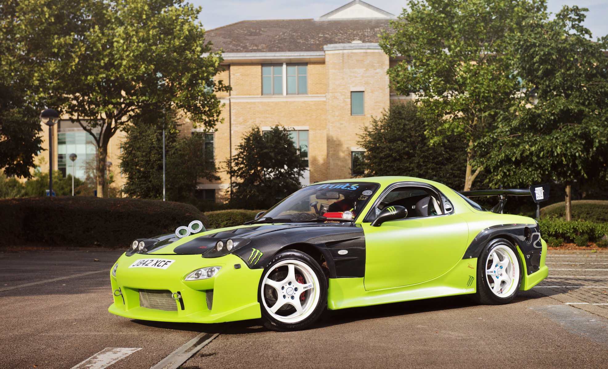 mazda rx7 drift auto verde mazda tuning verde profilo