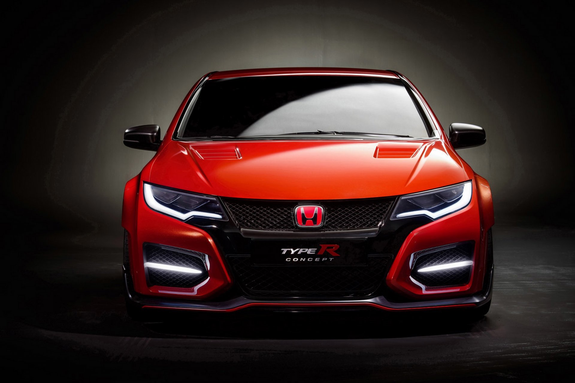 honda civic type r оранжевый автомобиль