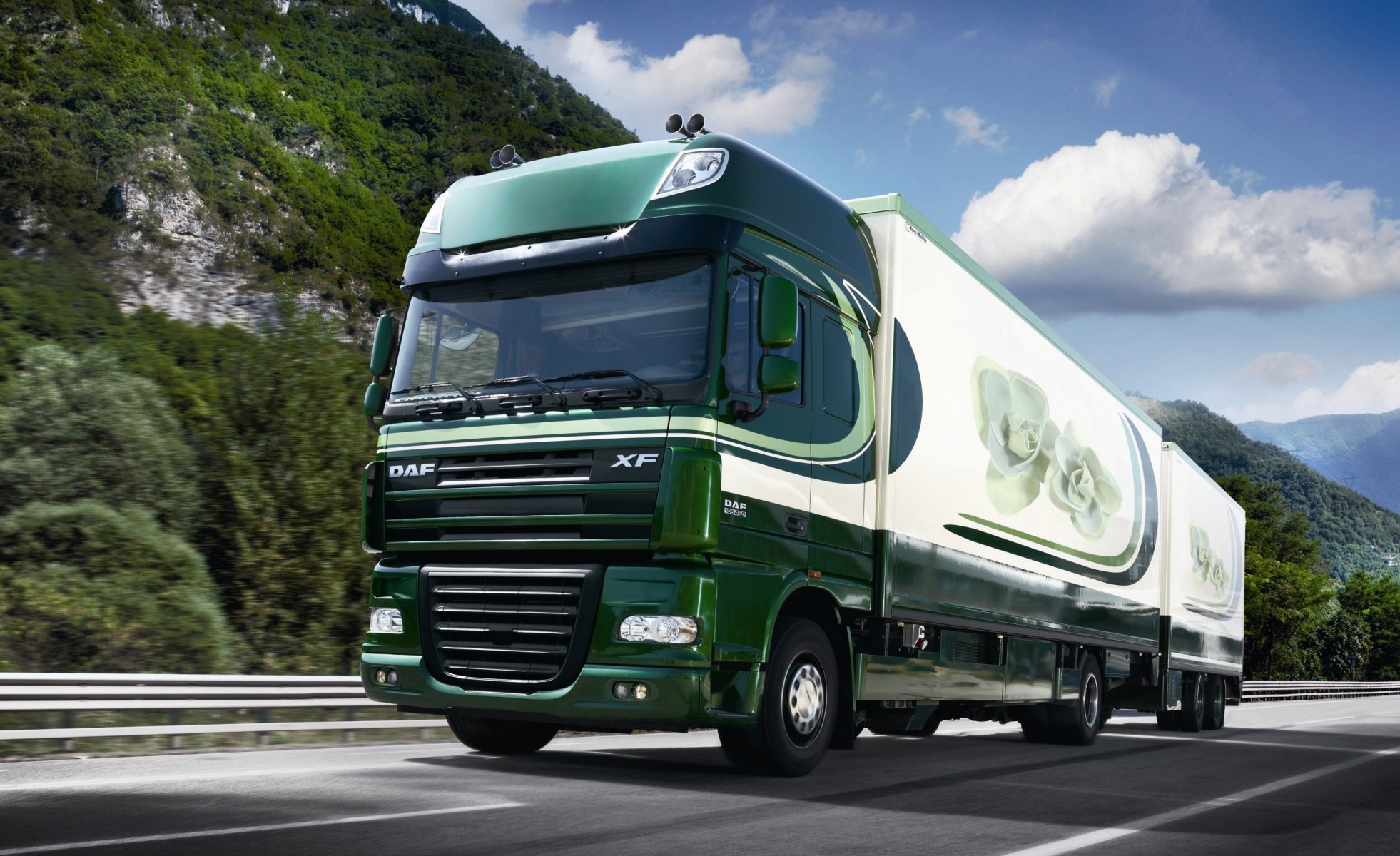 daf xf105 грузовик обои даф иксэф прицеп автопоезд