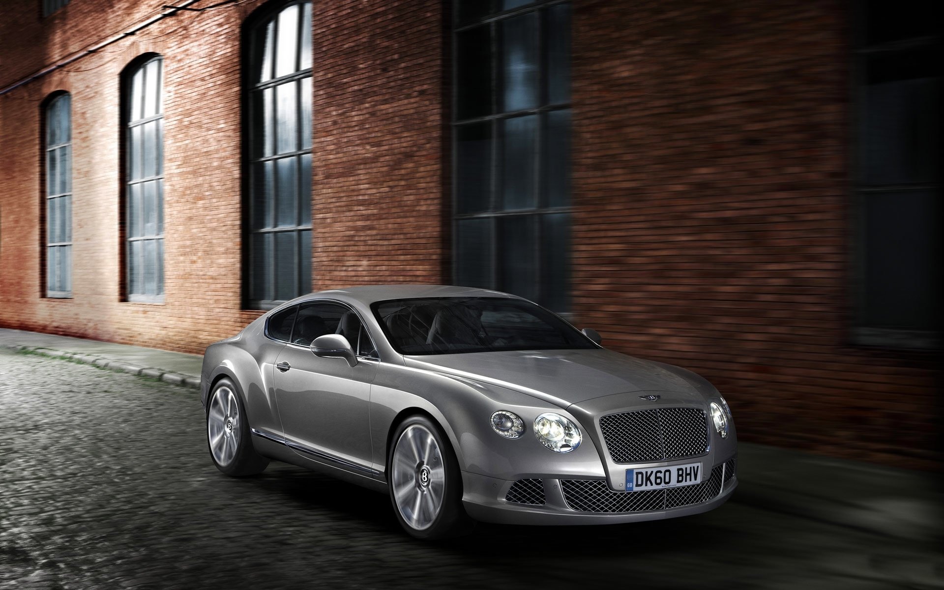 bentley continental gt budynek szary przód auto