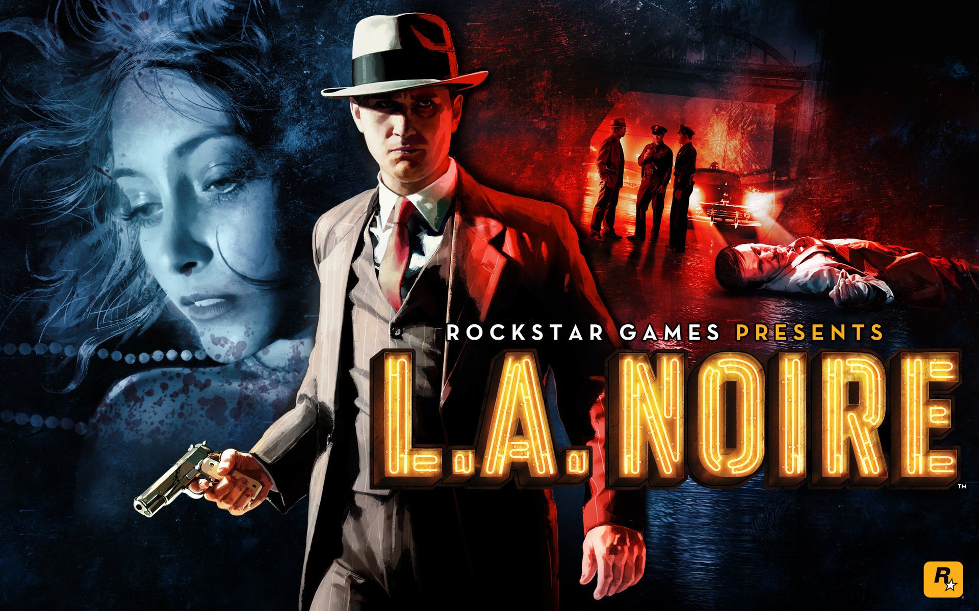 la noir phelps noir los ángeles detective chicas mujeres hombres juegos películas héroes letras pistola sombrero cara chica crimen