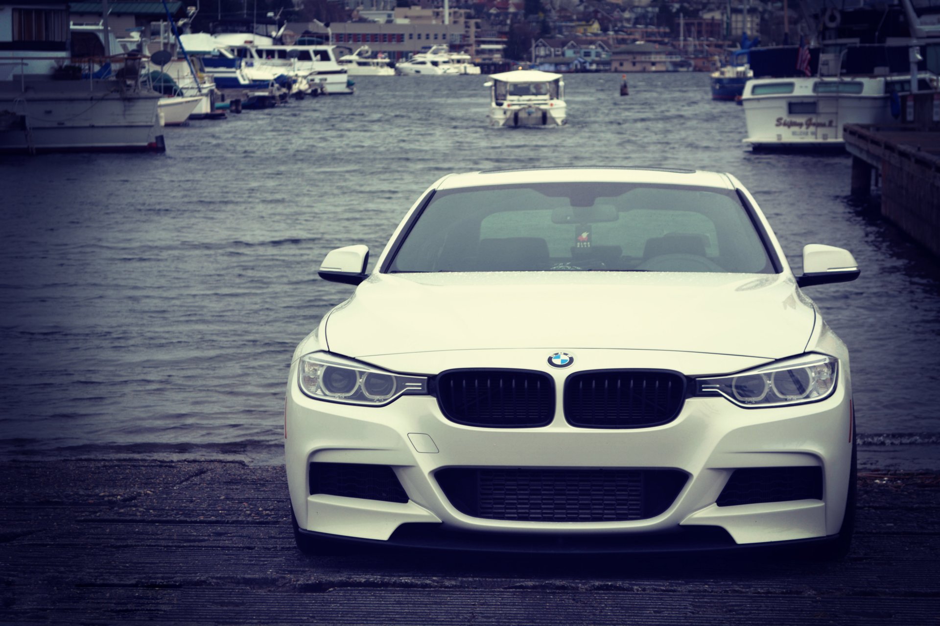 bmw white position headlights front