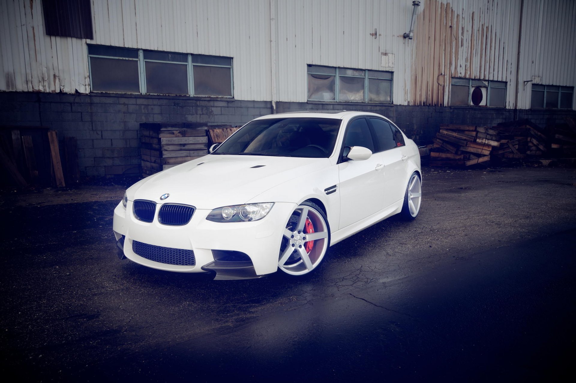 bmw e90 m3 biały sedan vossen