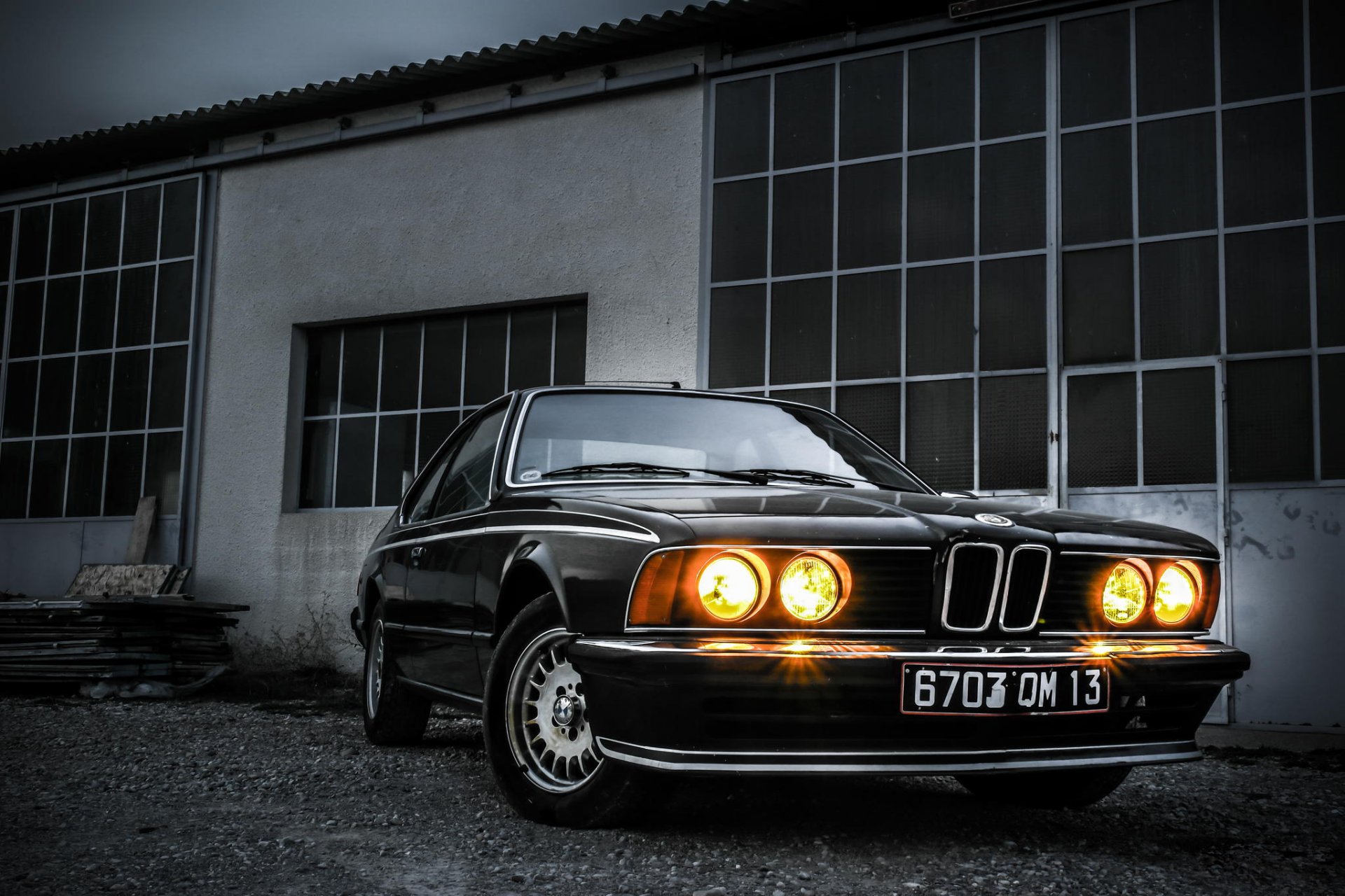 bmw 635i e24 black car classic