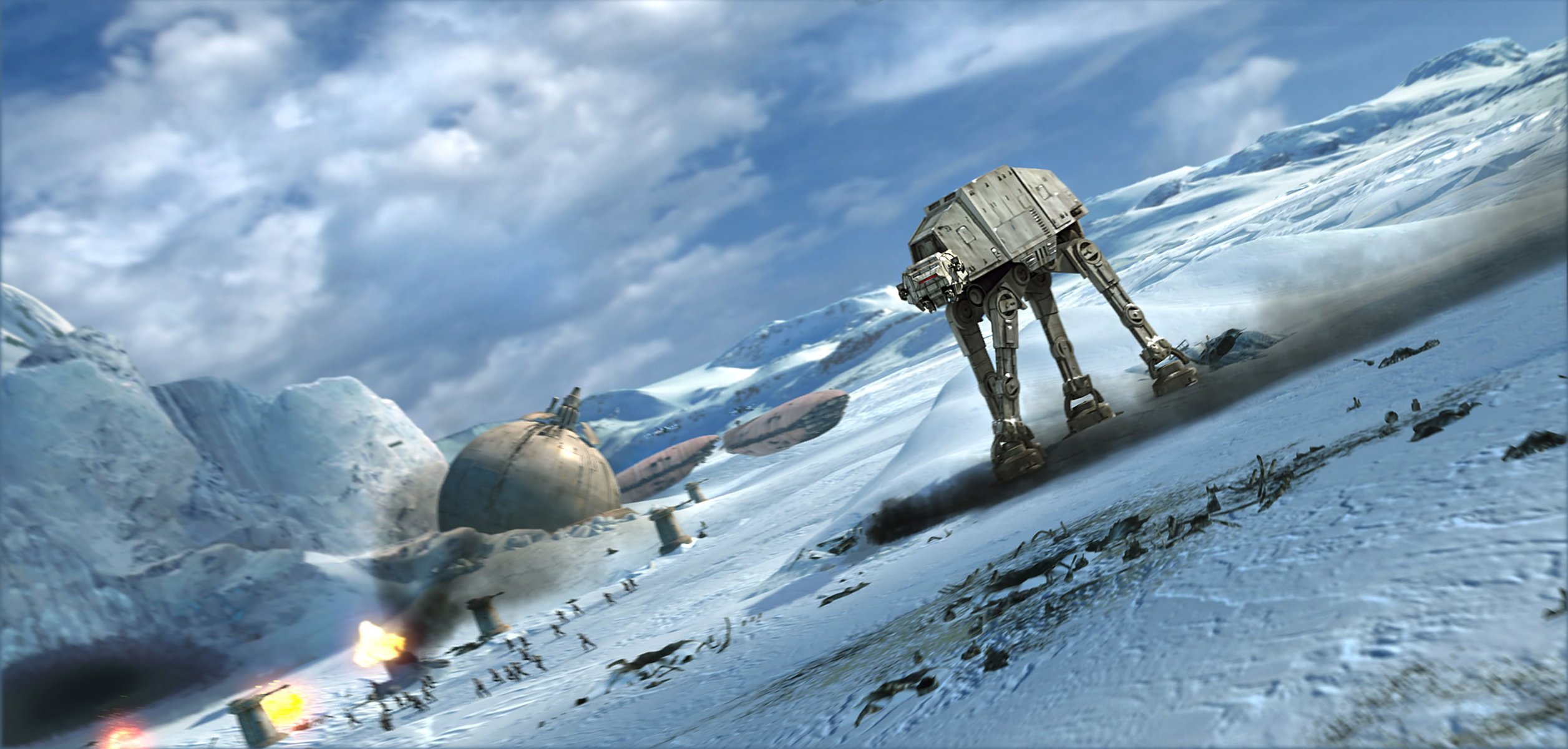 tar wars rebellenbasis hot star wars tank at-at reich angriff fantasy film himmel wolken tag kälte frost