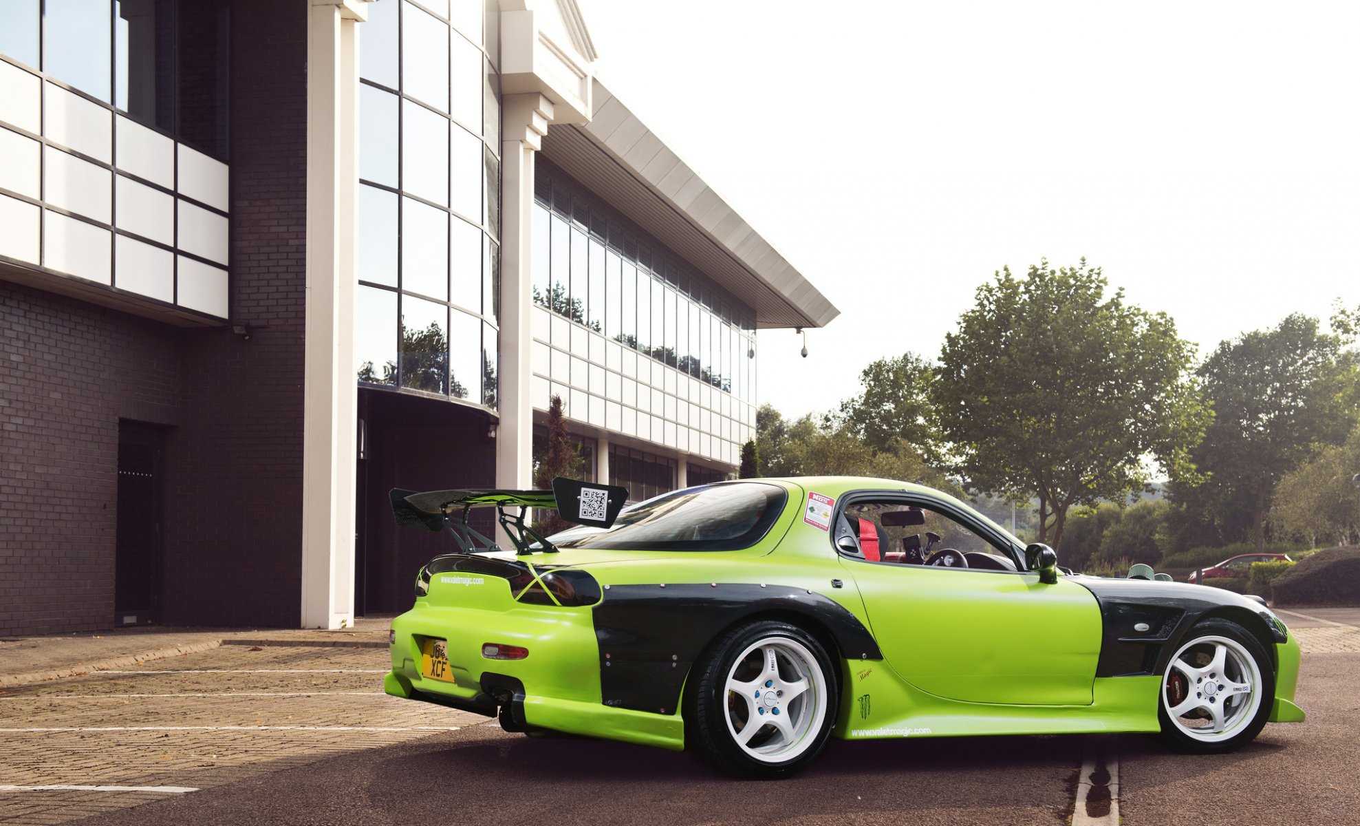 mazda rx7 coche de la deriva verde mazda tuning verde