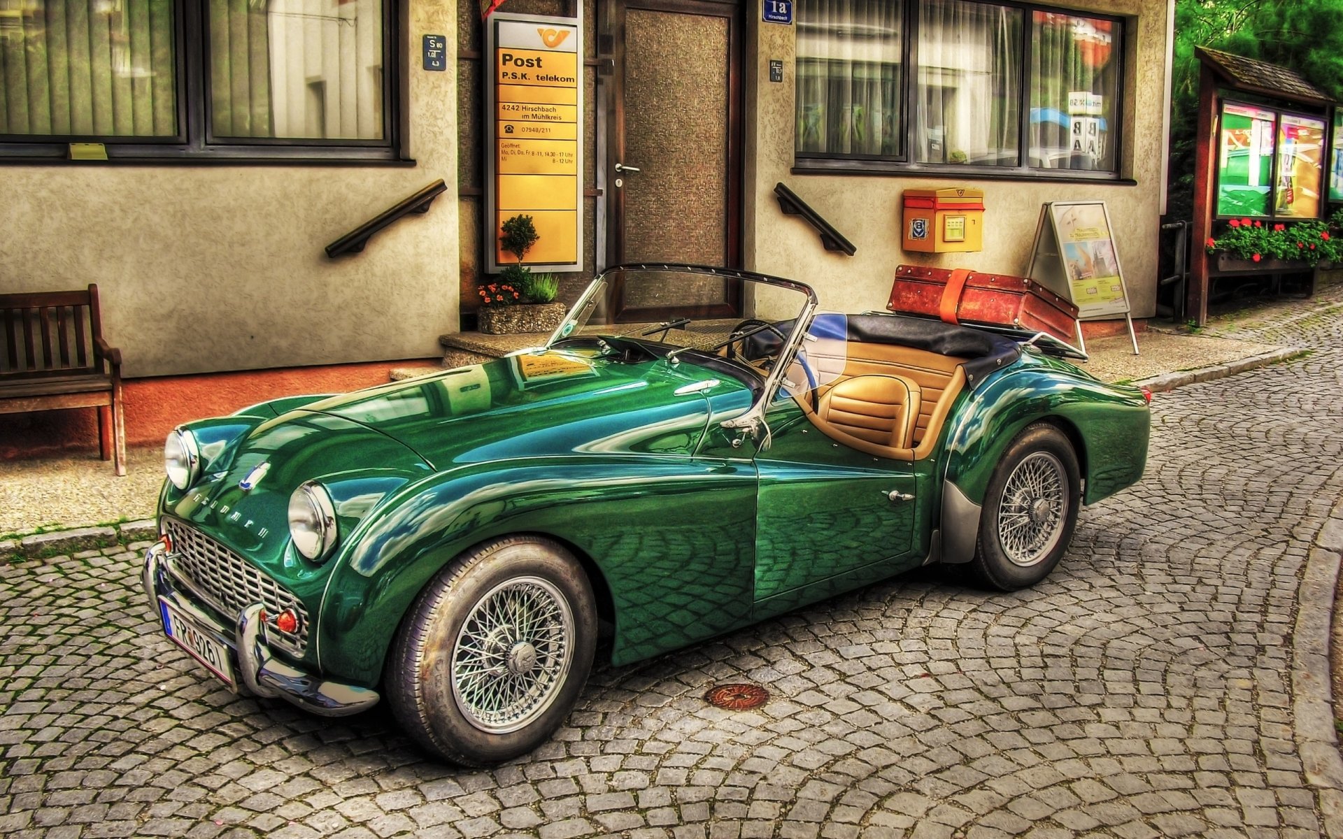 triumph tr3 coche viejo estilo antiguo vintage viejo convertible coche verde