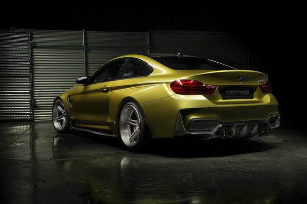 Streamlined bmw yellow car