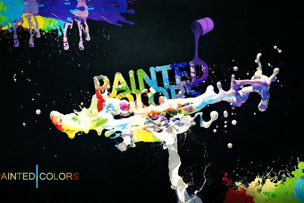 Examples of abstraction colored blots letters