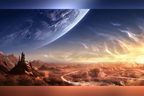 Fantastischer Hintergrund. Planet