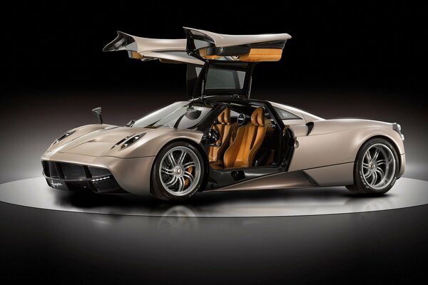 Sports car with folding doors