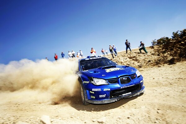 Subaru impreza rally in the desert