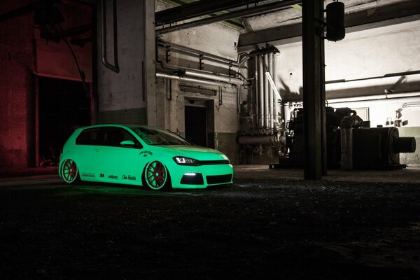 Neon Green Volkswagen Golf