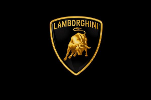 Lamborghini-Emblem auf schwarzem Hintergrund