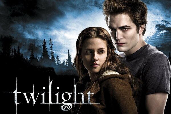 Cartel de la película crepúsculo con bella y Edward