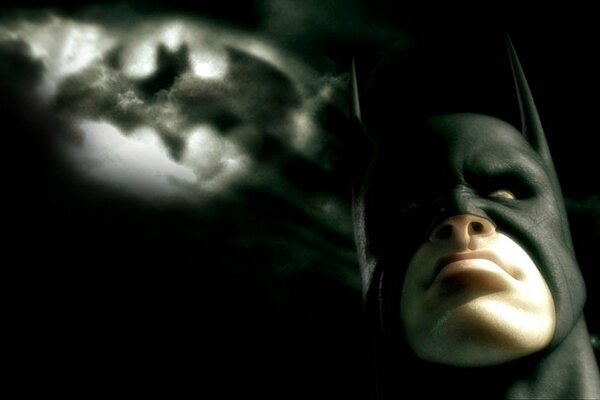 Batman sur le fond de son signe de chauve-souris