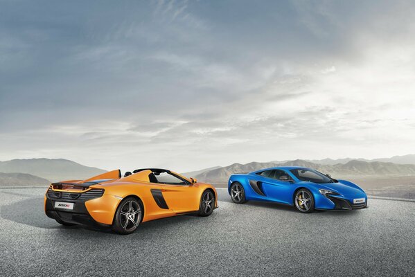 McLaren 650s coupe supercars in two colors