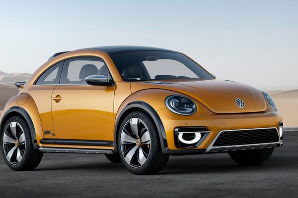 Volkswagen beetle yellow-orange metallic