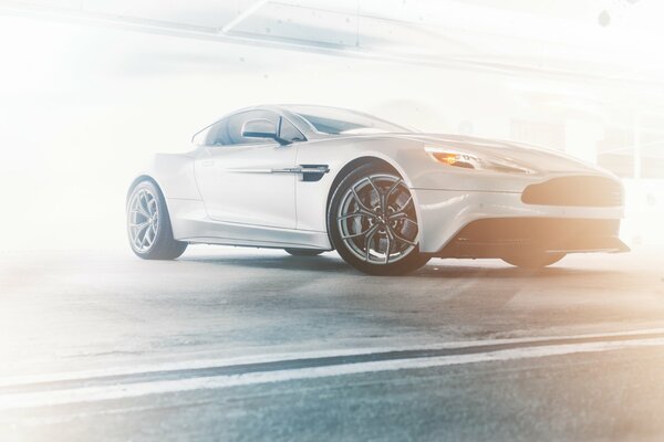 Silver aston martin vanquish