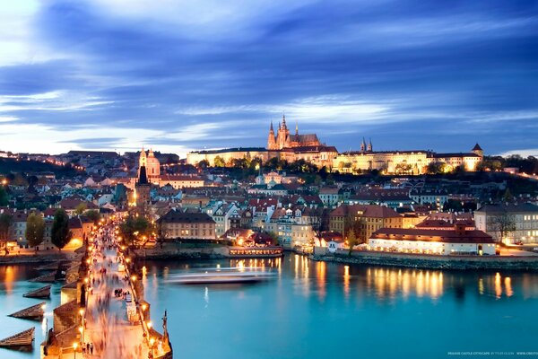 Beautiful view of the city of Prague