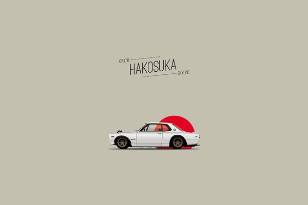 Dibujo del coche Nissan hakosuka