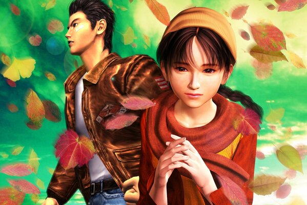 Dziewczyna i chłopak jesienią z questu na Sega