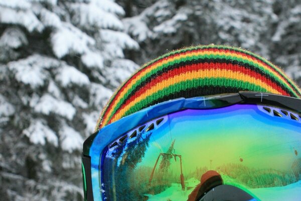 Gogle snowboardowe, kolorowe