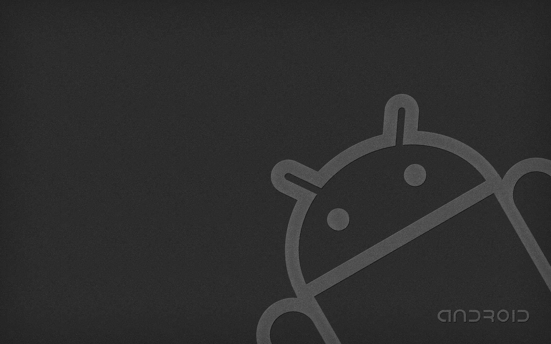 android device ears on top minimalism drawing with chalk background grey