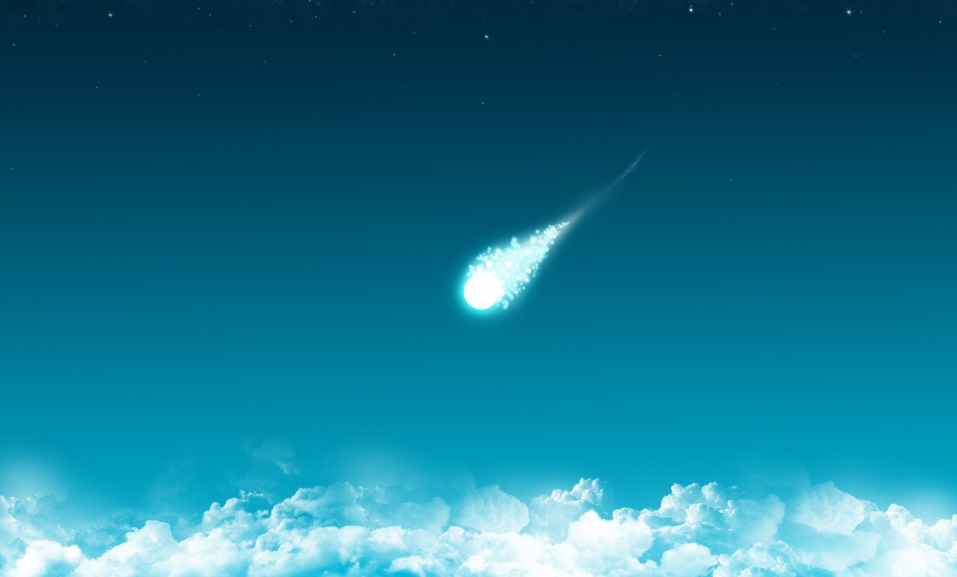 облака комета синий минимализм