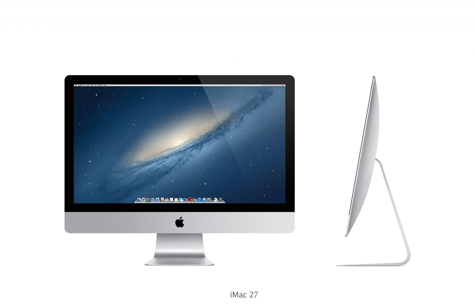 mój mac jabłko imac 27 cali core i7 ultra cienki batonik aluminium logo apple os x mountain lion galaxy stacja dokująca