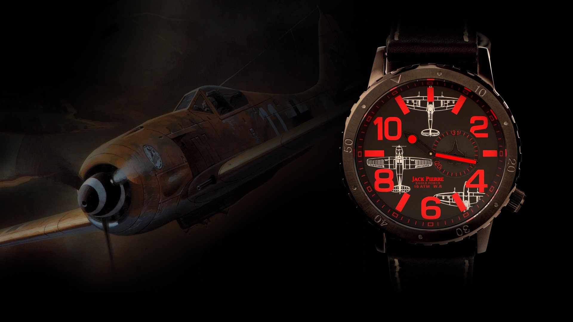 reloj rojo jack pierre avión