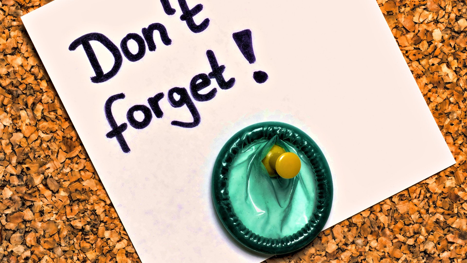 don t forget it s a little note the inscription button a condom